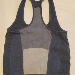 Free People Workout Crop Top Blue White Denim Look